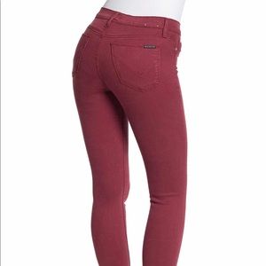 ❤️ Hudson Mid-rise Ankle Super Skinny Red Denim Jeans